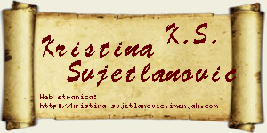 Kristina Svjetlanović vizit kartica